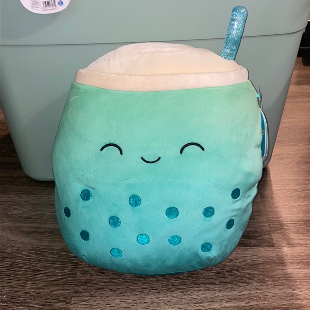 Squishmallows Teal and Cream Boba Plush
